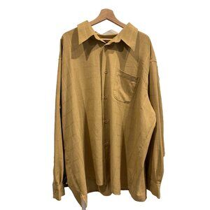 Pronti By Phita Mens 4XL 48x32 Suit 2pc Shirt Pants mustard‎ plaid big tall